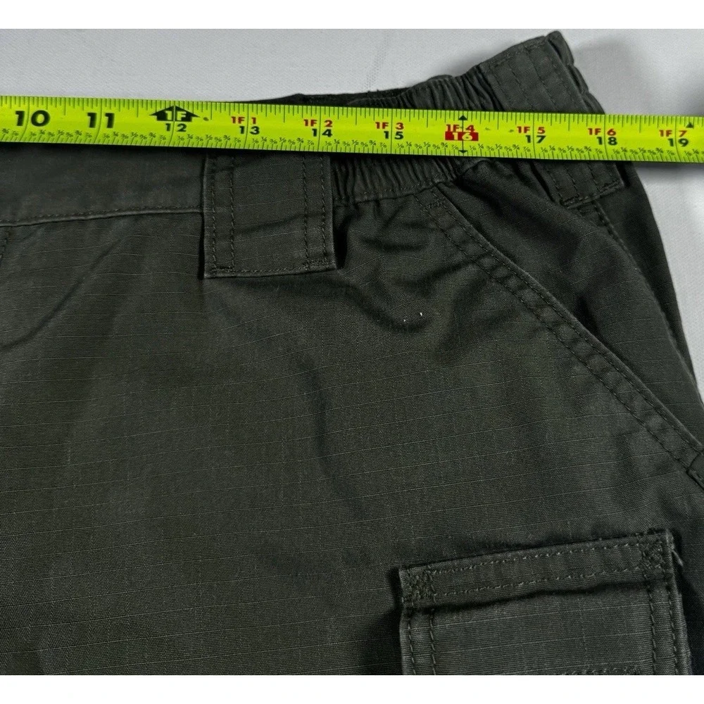 5.11 Tactical Cargo Shorts Mens 38 Green Ripstop Elastic Waist Utility Hiking